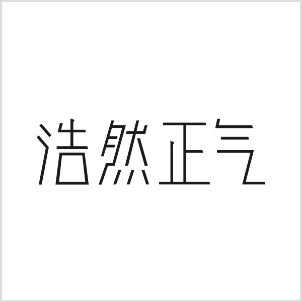 字体/字形设计作品『浩然正气』白底效果