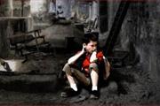 PS合成静坐在废墟的小男孩