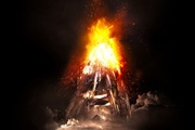PS合成非常震撼的火山喷发字/熔岩字
