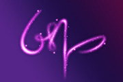 Photoshop打造非常梦幻的紫色连写霓虹字/荧光字