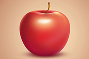 Photoshop制作精致的水晶红苹果
