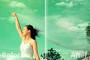 Photoshop调出外景人物图片清爽的<font color="red">青绿色</font>
