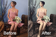 Photoshop给室内人像加上华丽柔美的暗褐色