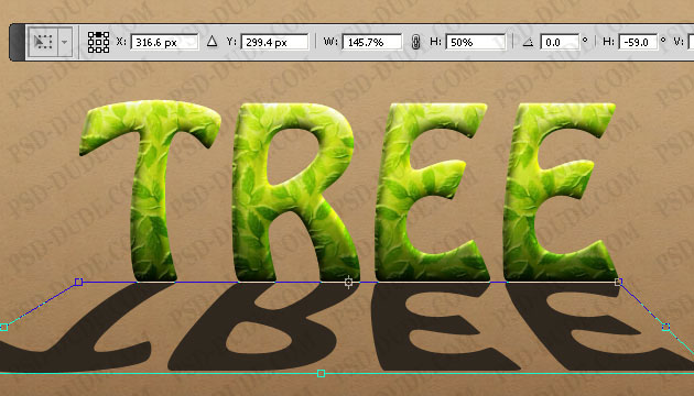 Photoshop制作有树叶装饰的绿色浮雕字 5 Ps文字教程 Psdee教程网