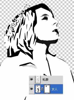 利用滤镜及素材把美女图片转为黑白漫画效果 5 Ps照片美化 Psdee教程网